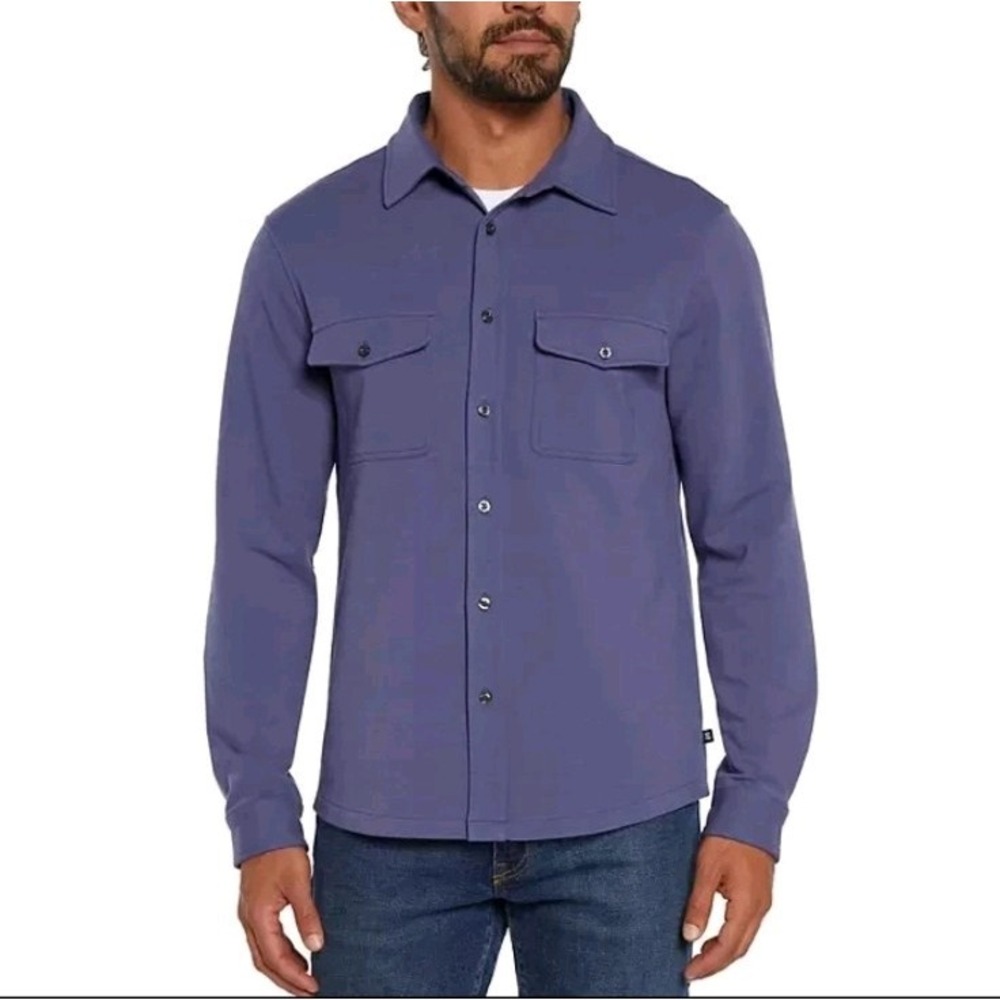 GAP Men's XXL Soft Long Sleeve Knit Button Down Shirt, Blue GP006863 NWT